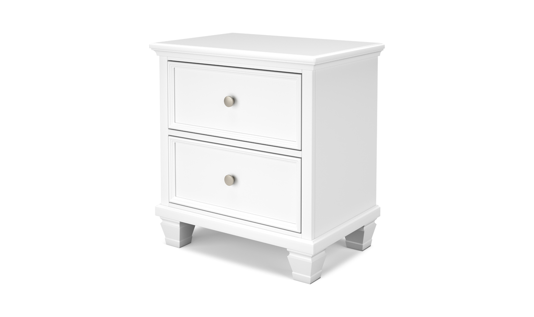 Modern Heritage Fortman Two Drawer Wooden Night Stand in White