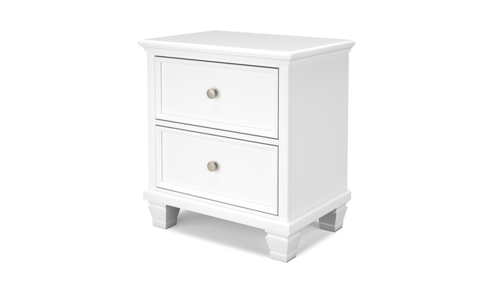 Modern Heritage Fortman Two Drawer Wooden Night Stand in White