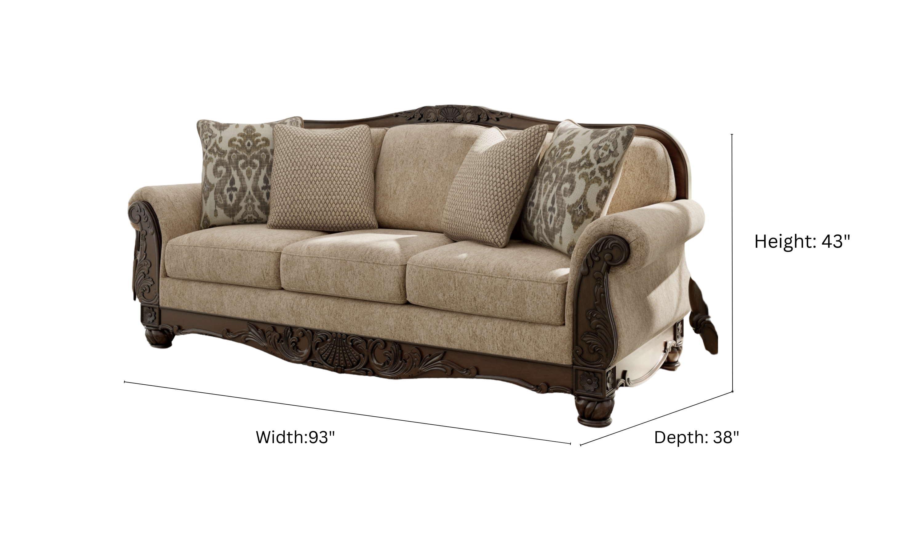Modern Heritage Chelsworth Golden Fabric Living Room Set
