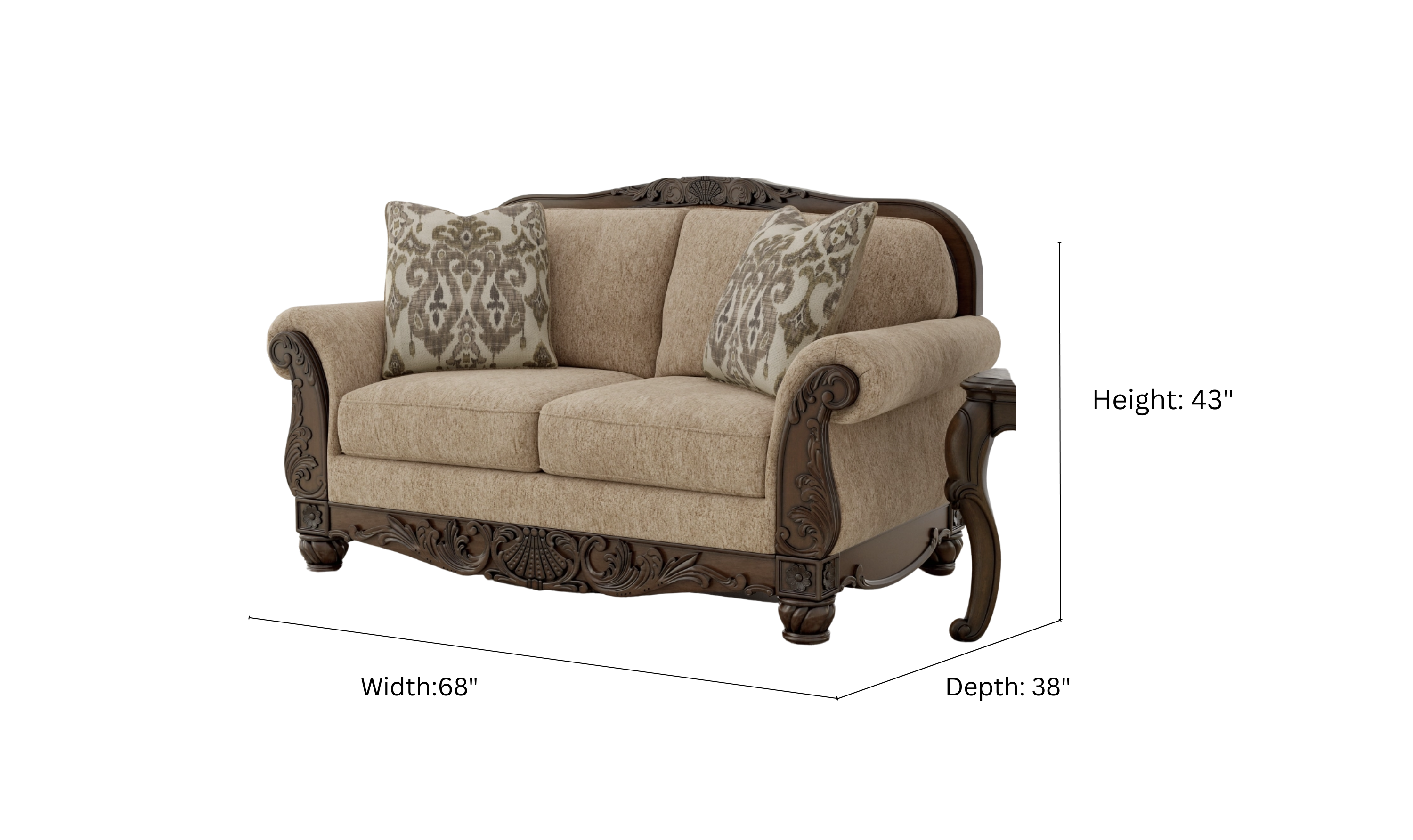Modern Heritage Chelsworth Golden Fabric Living Room Set