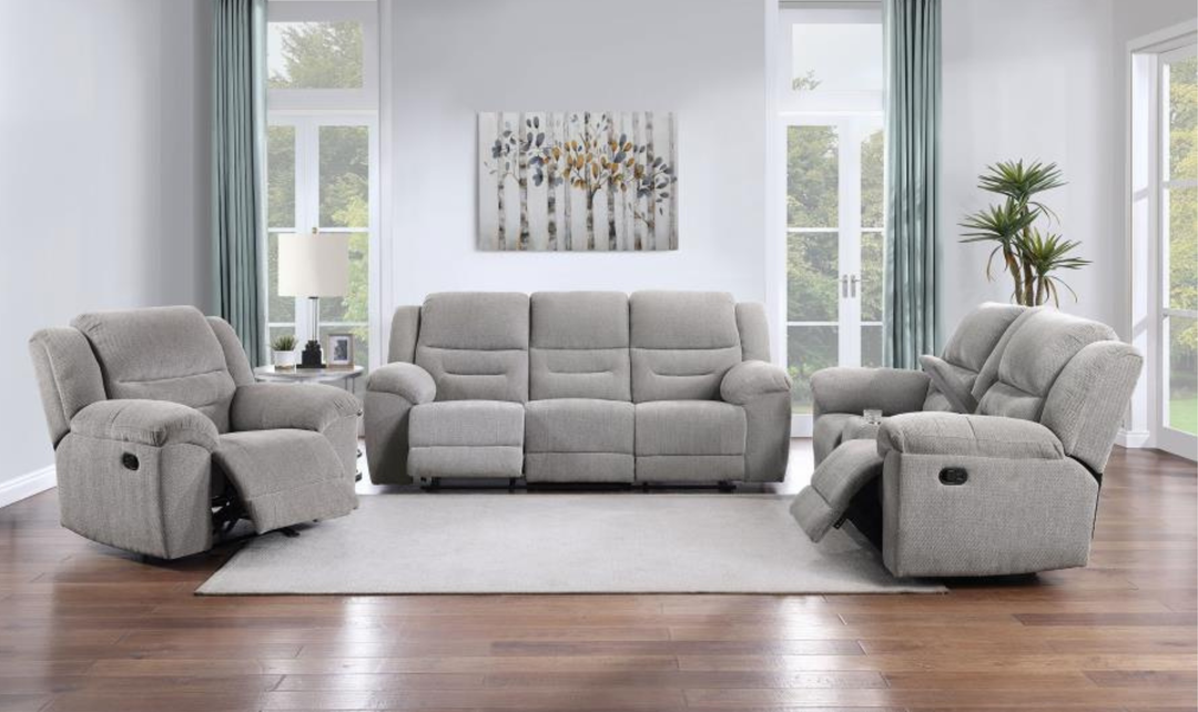 Modern Heritage Gilson 3-piece Chenille Reclining Living Room Set-Jennifer Furniture