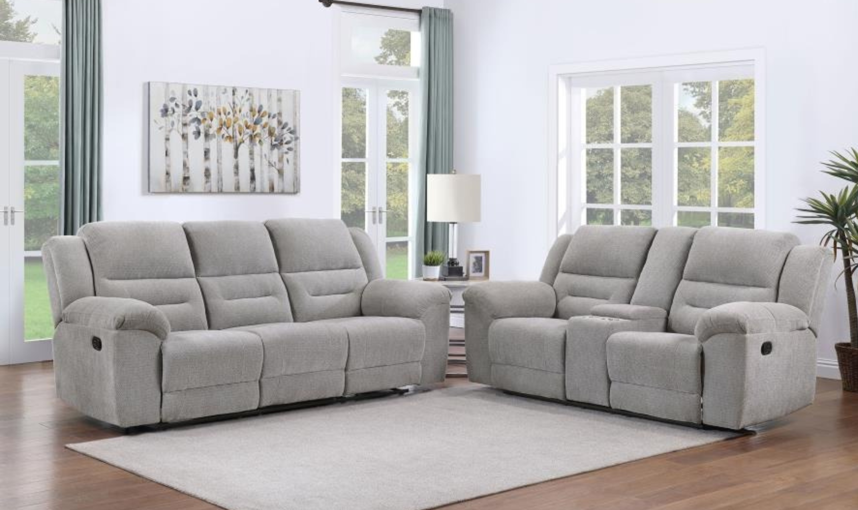 Modern Heritage Gilson Chenille 2-piece Reclining Sofa Set