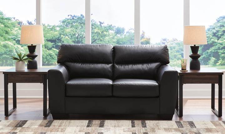 Modern Heritage Glennbre Faux Leather Loveseat-Jennifer Furniture