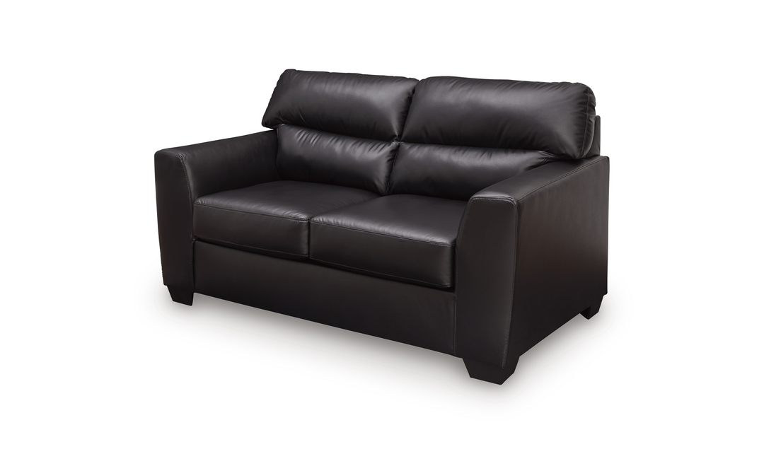 Modern Heritage Glennbre Faux Leather Loveseat-Jennifer Furniture