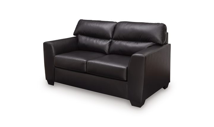Modern Heritage Glennbre Faux Leather Loveseat-Jennifer Furniture
