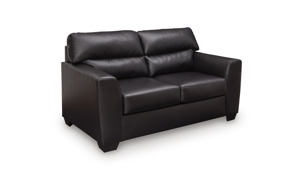 Modern Heritage Glennbre Faux Leather Loveseat-Jennifer Furniture