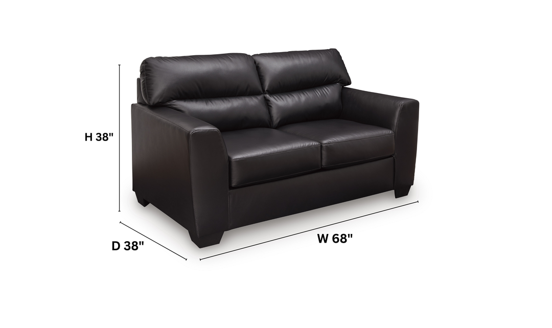 Modern Heritage Glennbre Faux Leather Loveseat-Jennifer Furniture