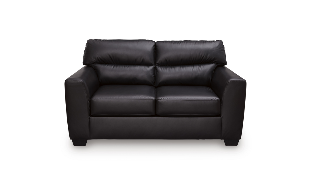 Modern Heritage Glennbre Faux Leather Loveseat-Jennifer Furniture