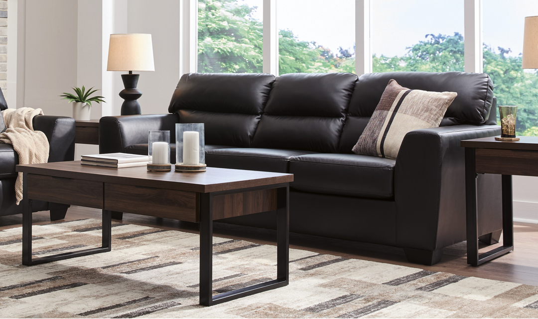 Modern Heritage Glennbre Faux Leather Sofa-Jennnifer Furniture