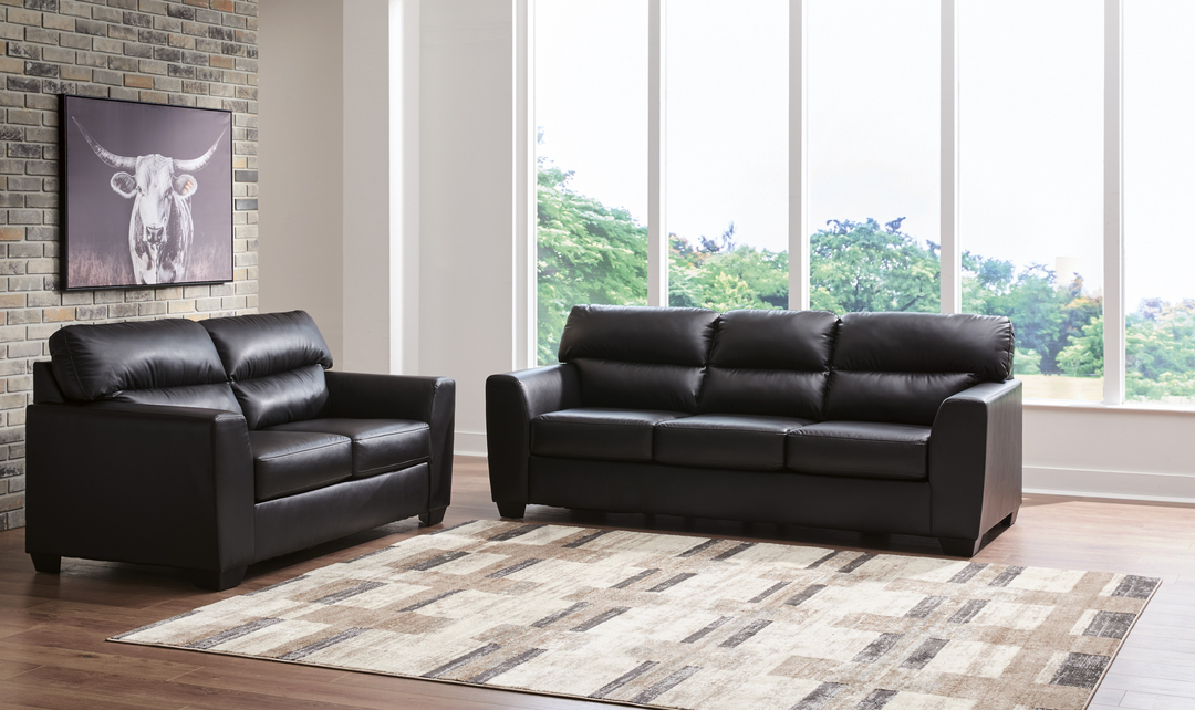 Modern Heritage Glennbre Faux Leather Stationary Living Room Set