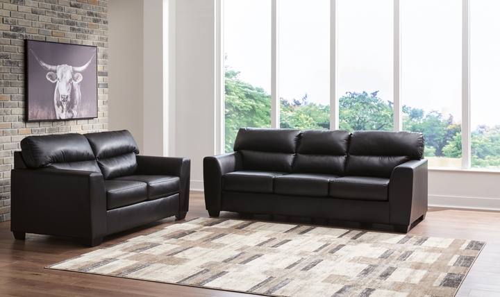 Modern Heritage Glennbre Faux Leather Stationary Living Room Set
