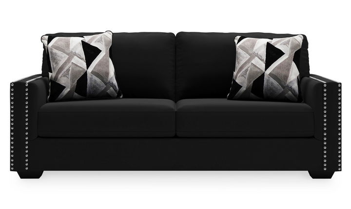 Modern Heritage Gleston 2-Seater Onyx Fabric Sofa in Nailhead Finish