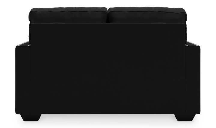Modern Heritage Gleston Onyx Fabric Loveseat with Nailhead Finish