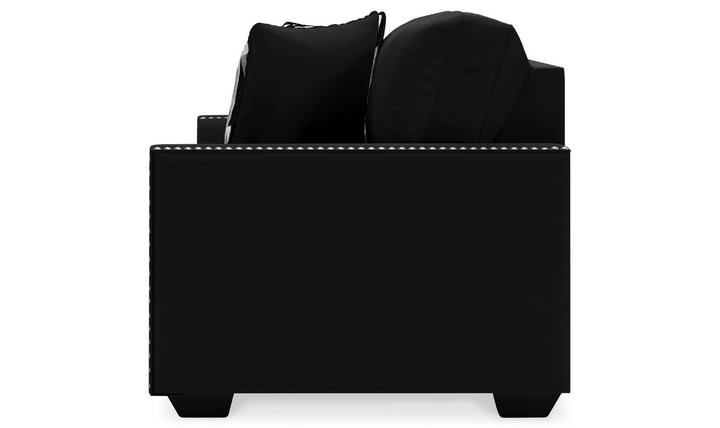 Modern Heritage Gleston Onyx Fabric Loveseat with Nailhead Finish