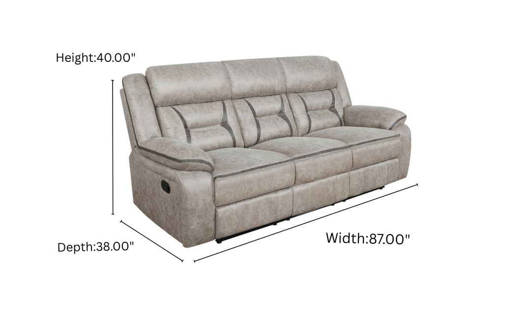 Coaster Greer Leather Motion Reclining Sofa With USB Port