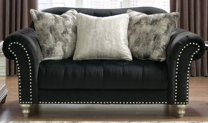 Modern Heritage Hariotte 2 Pieces Fabric Living Room Set in Black