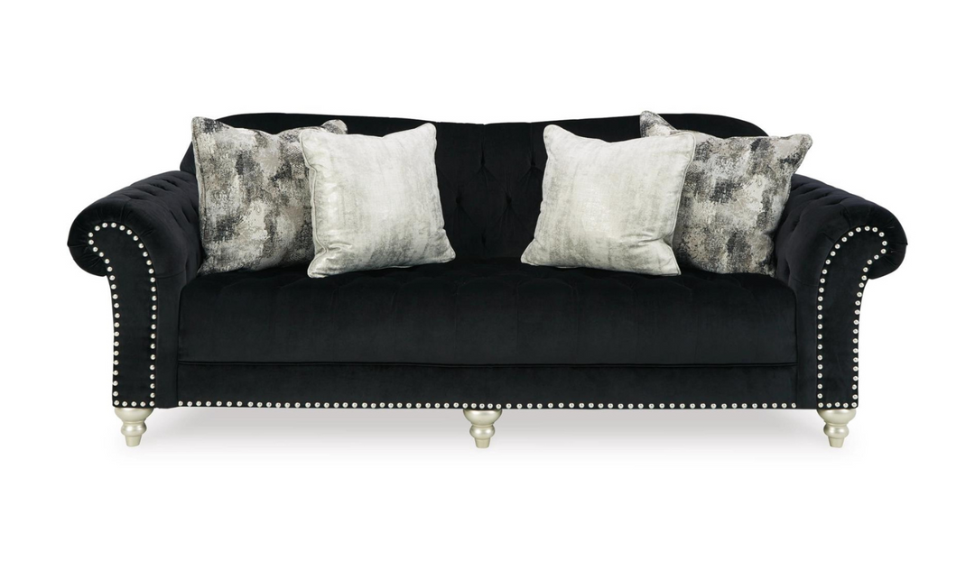 Modern Heritage Hariotte 2 Pieces Fabric Living Room Set in Black