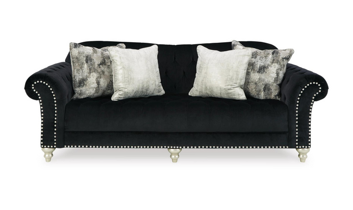 Modern Heritage Hariotte 2 Pieces Fabric Living Room Set in Black