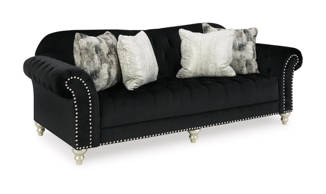 Modern Heritage Hariotte 2 Pieces Fabric Living Room Set in Black