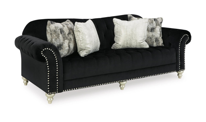 Modern Heritage Hariotte 2 Pieces Fabric Living Room Set in Black