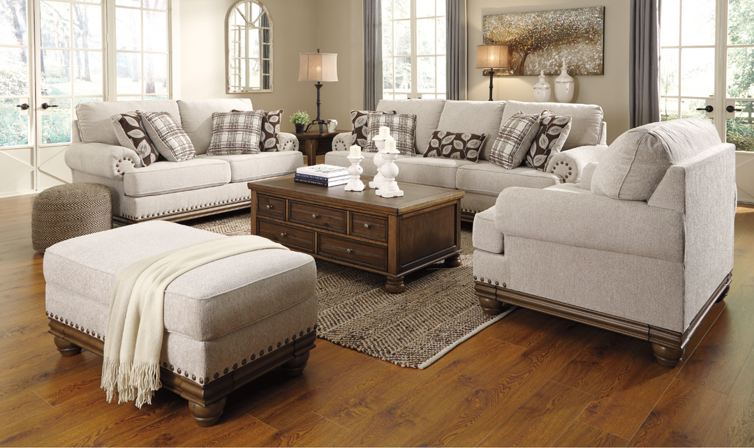 Modern Heritage Harleson Wheat Fabric Loveseat with Rolled Arms