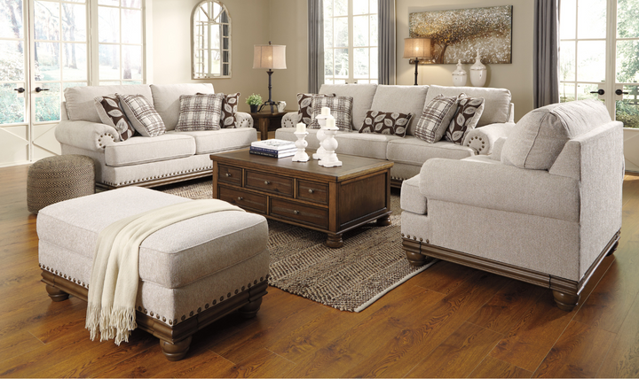 Modern Heritage Harleson Wheat Fabric Loveseat with Rolled Arms