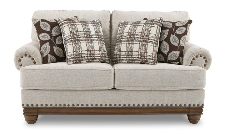 Modern Heritage Harleson Wheat Fabric Loveseat with Rolled Arms
