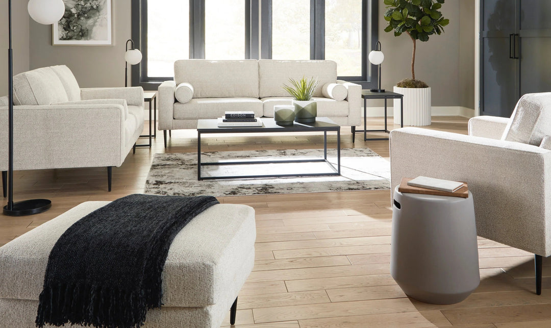 Modern Heritage Hazela Fabric Upholstered Ottoman-Jennifer Furniture