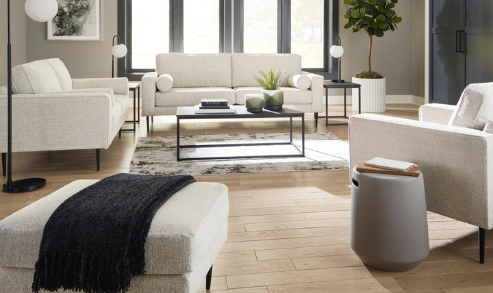 Modern Heritage Hazela Fabric Upholstered Ottoman-Jennifer Furniture