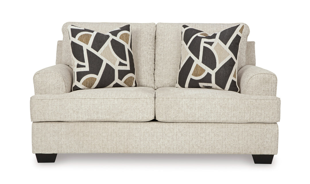 Modern Heritage Heartcort 2-Seater Fabric Loveseat with 2 Pillows-Jennifer Furniture