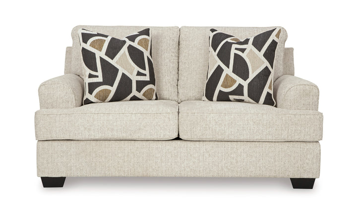 Modern Heritage Heartcort 2-Seater Fabric Loveseat with 2 Pillows-Jennifer Furniture