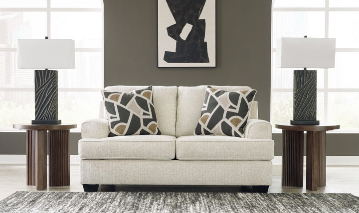 Modern Heritage Heartcort 2-Seater Fabric Loveseat with 2 Pillows-Jennifer Furniture