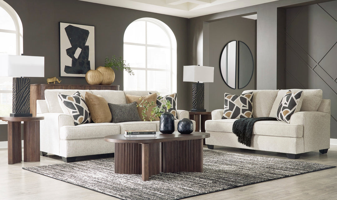 Modern Heritage Heartcort 2-Seater Fabric Loveseat with 2 Pillows-Jennifer Furniture