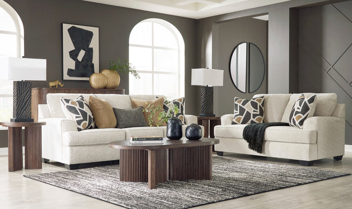 Modern Heritage Heartcort 2-Seater Fabric Loveseat with 2 Pillows-Jennifer Furniture