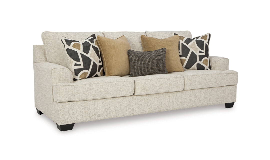 Modern Heritage Heartcort 3-Seater Fabric Sofa With 5 Pillows and Track Arms-Jennifer Furniture