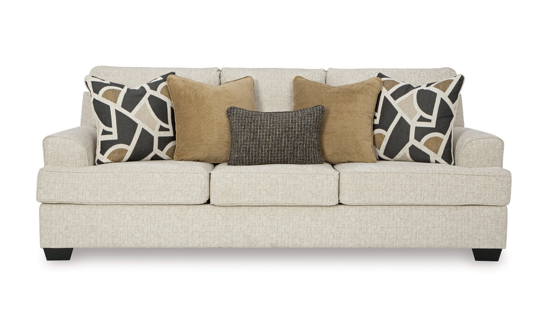 Modern Heritage Heartcort 3-Seater Fabric Sofa With 5 Pillows and Track Arms-Jennifer Furniture