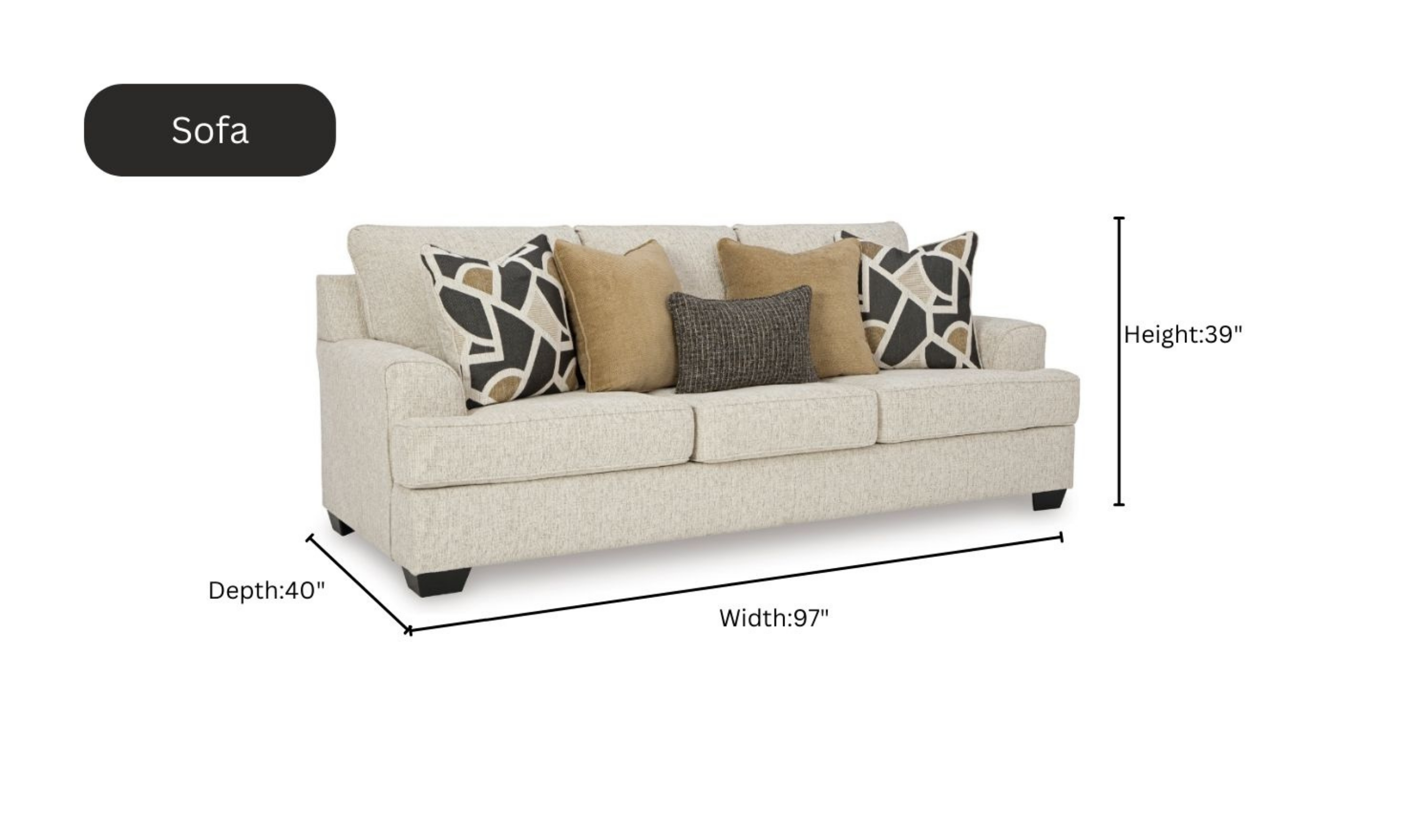 Modern Heritage Heartcort Fabric Living Room Set in Quartz-Jennifer Furniture