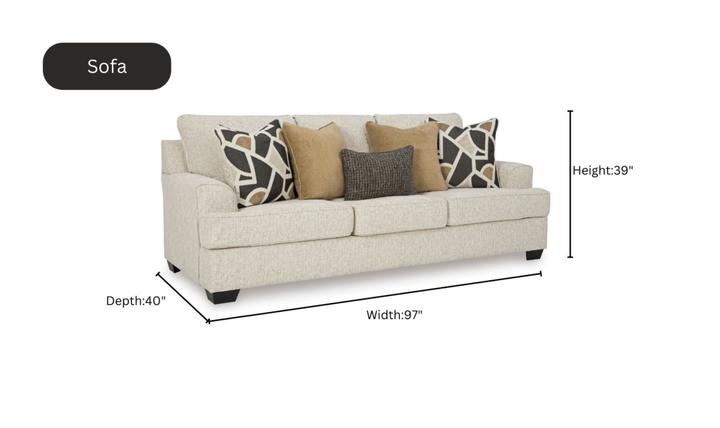 Modern Heritage Heartcort Fabric Living Room Set in Quartz-Jennifer Furniture