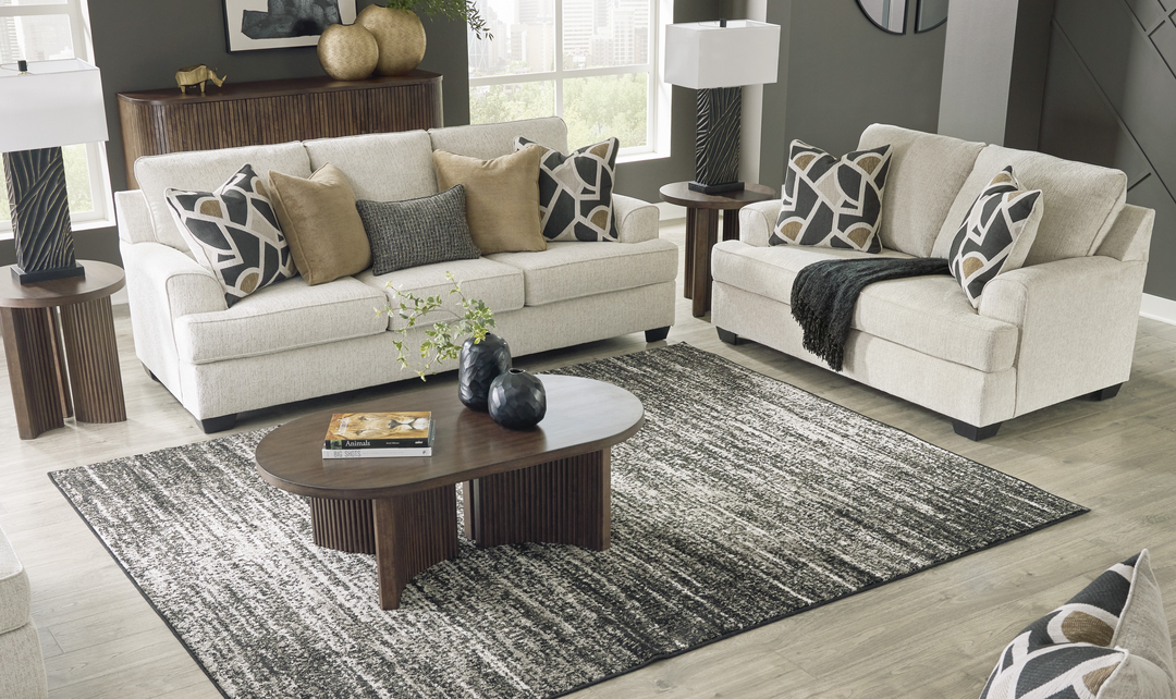 Modern Heritage Heartcort Fabric Living Room Set in Quartz-Jennifer Furniture