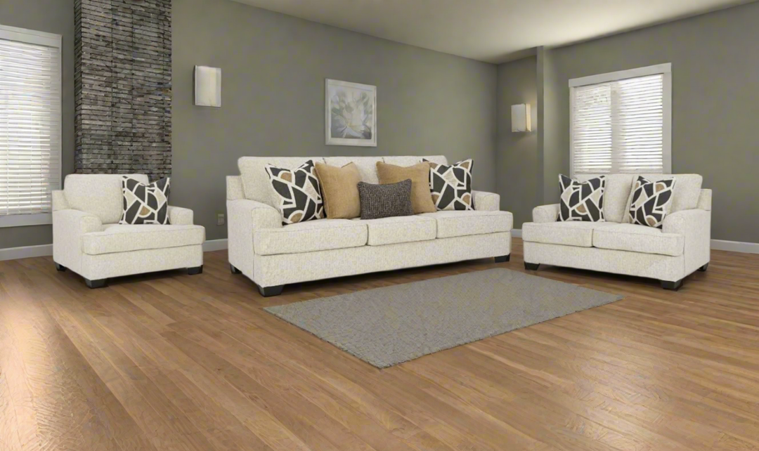 Modern Heritage Heartcort Fabric Living Room Set in Quartz-Jennifer Furniture