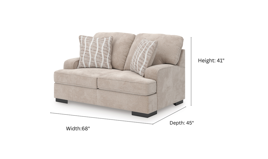 Modern Heritage High Profile Fabric Loveseat with Reversible Cushions