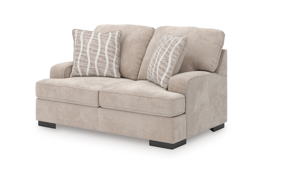 Modern Heritage High Profile Fabric Loveseat with Reversible Cushions