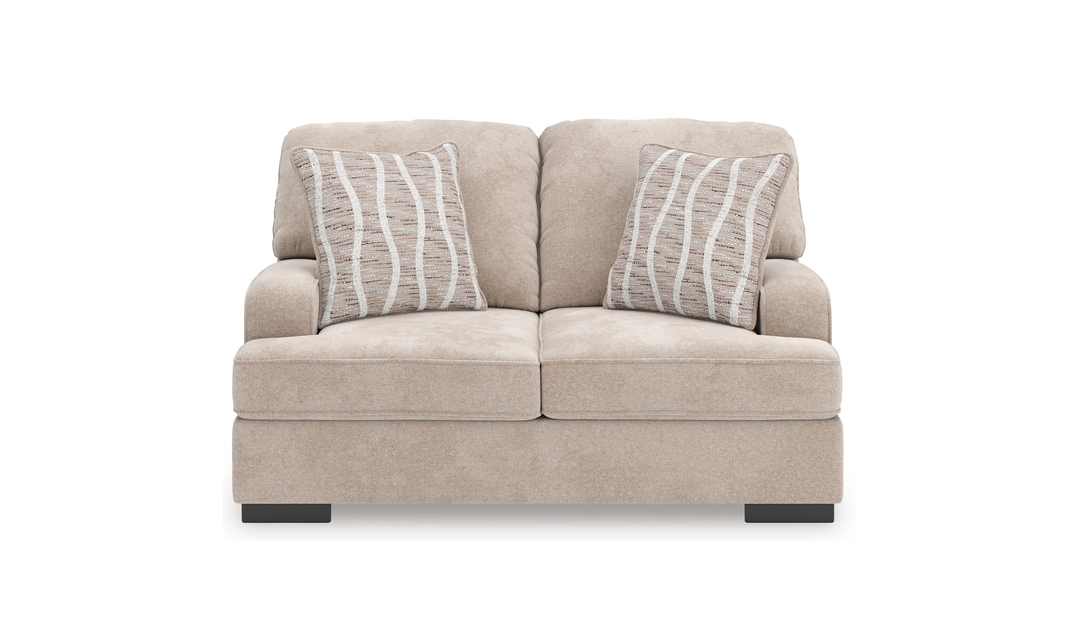 Modern Heritage High Profile Fabric Loveseat with Reversible Cushions
