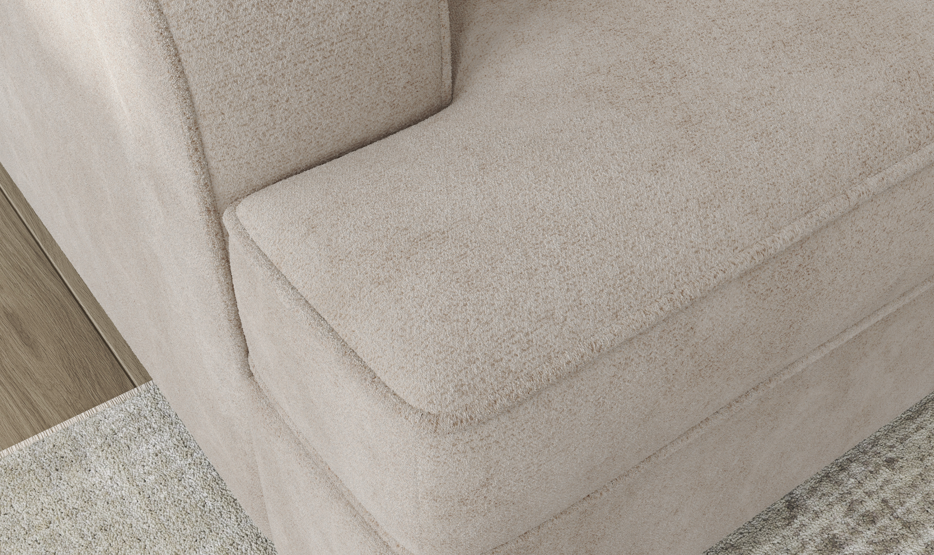 Modern Heritage High Profile Fabric Sofa with HR Foam