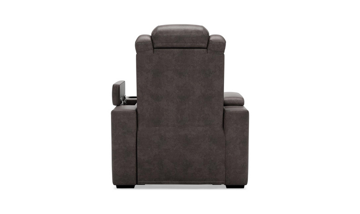 Modern Heritage HyllMont Leather Tufted Power Recliner Chair in Gray
