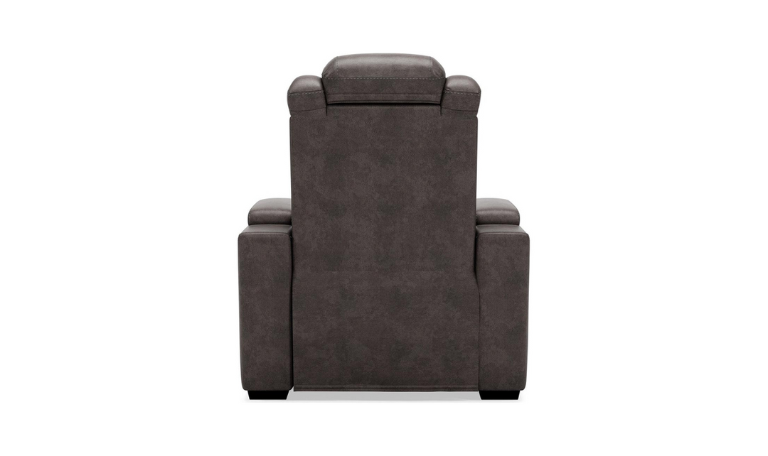 Modern Heritage HyllMont Leather Tufted Power Recliner Chair in Gray