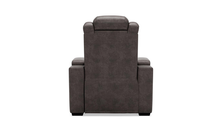 Modern Heritage HyllMont Leather Tufted Power Recliner Chair in Gray