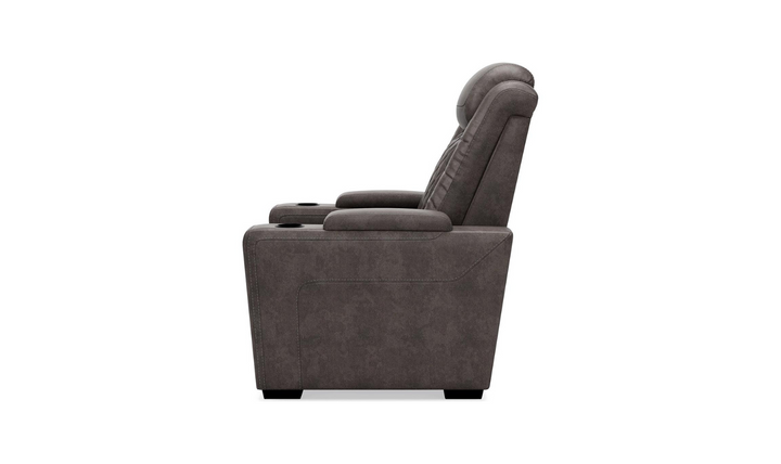 Modern Heritage HyllMont Leather Tufted Power Recliner Chair in Gray