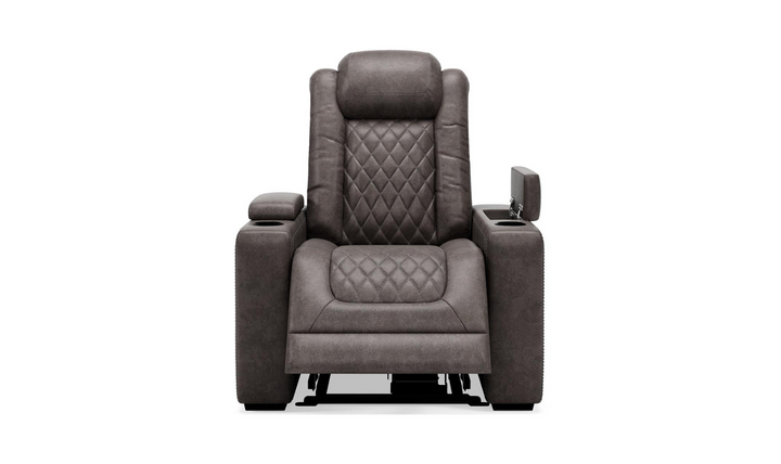 Modern Heritage HyllMont Leather Tufted Power Recliner Chair in Gray
