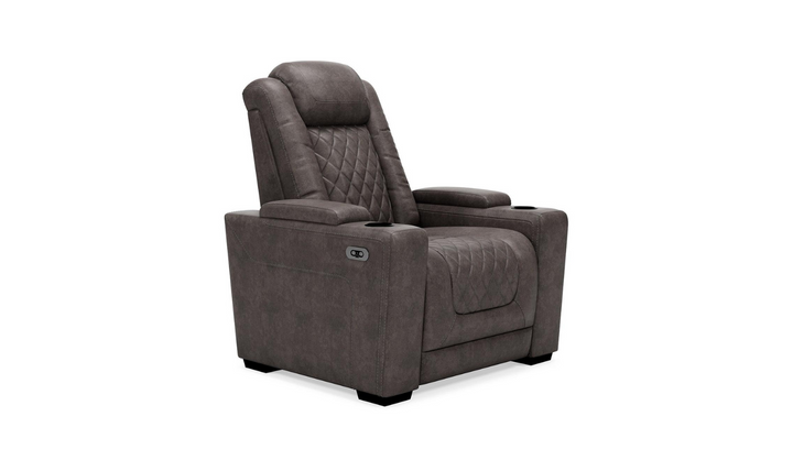 Modern Heritage HyllMont Leather Tufted Power Recliner Chair in Gray